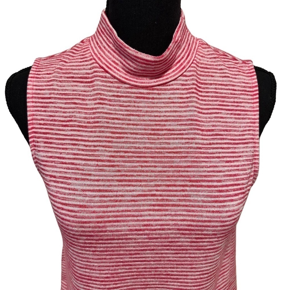 Banana Republic Mock Neck  Tank Size M Red White Stripes - Picture 3 of 15